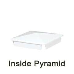 inside pyramid vinyl fence cap