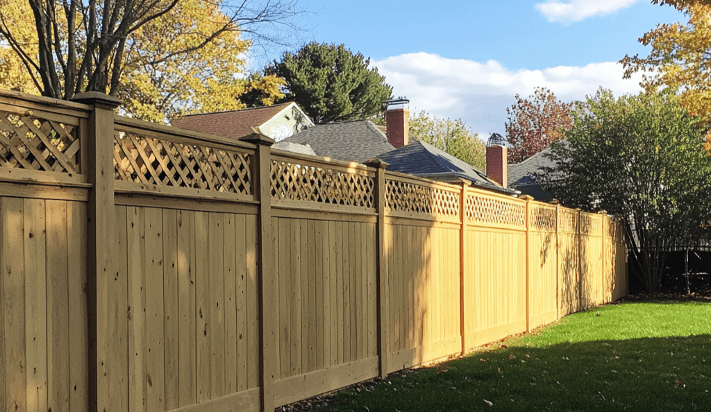 wood lattice top fence for style